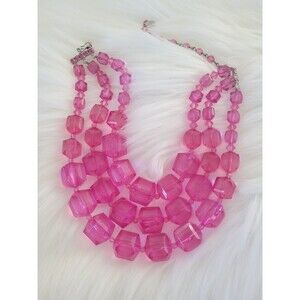 Tarina Tarantino Triple Strand Lucite Cubes Pink